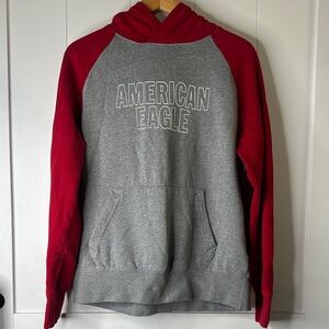 American Eagle Outfitters Men's Red and Gray Hoodie Sz Medium